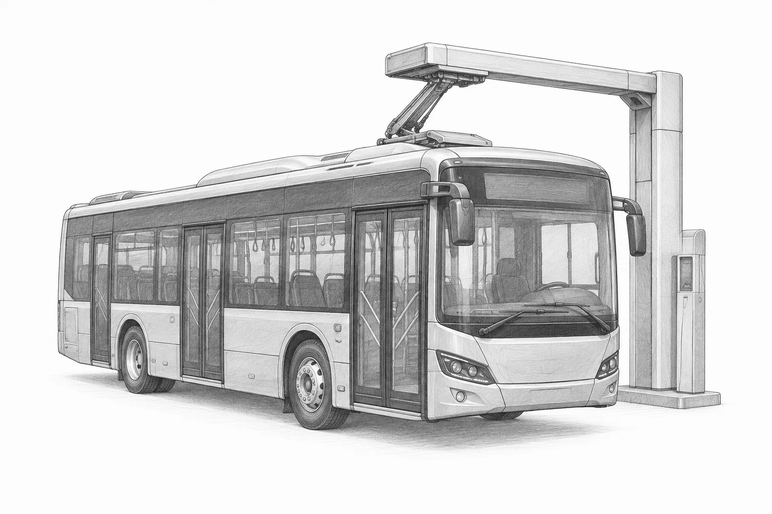 Автобусы, предназначенные для перевозки стоящих и сидящих пассажиров, имеющие технически допустимую максимальную массу более 5 т, приводимые в движение исключительно электрическим двигателем и заряжаемые с помощью внешнего источника электроэнергии (электробусы) — основной вид