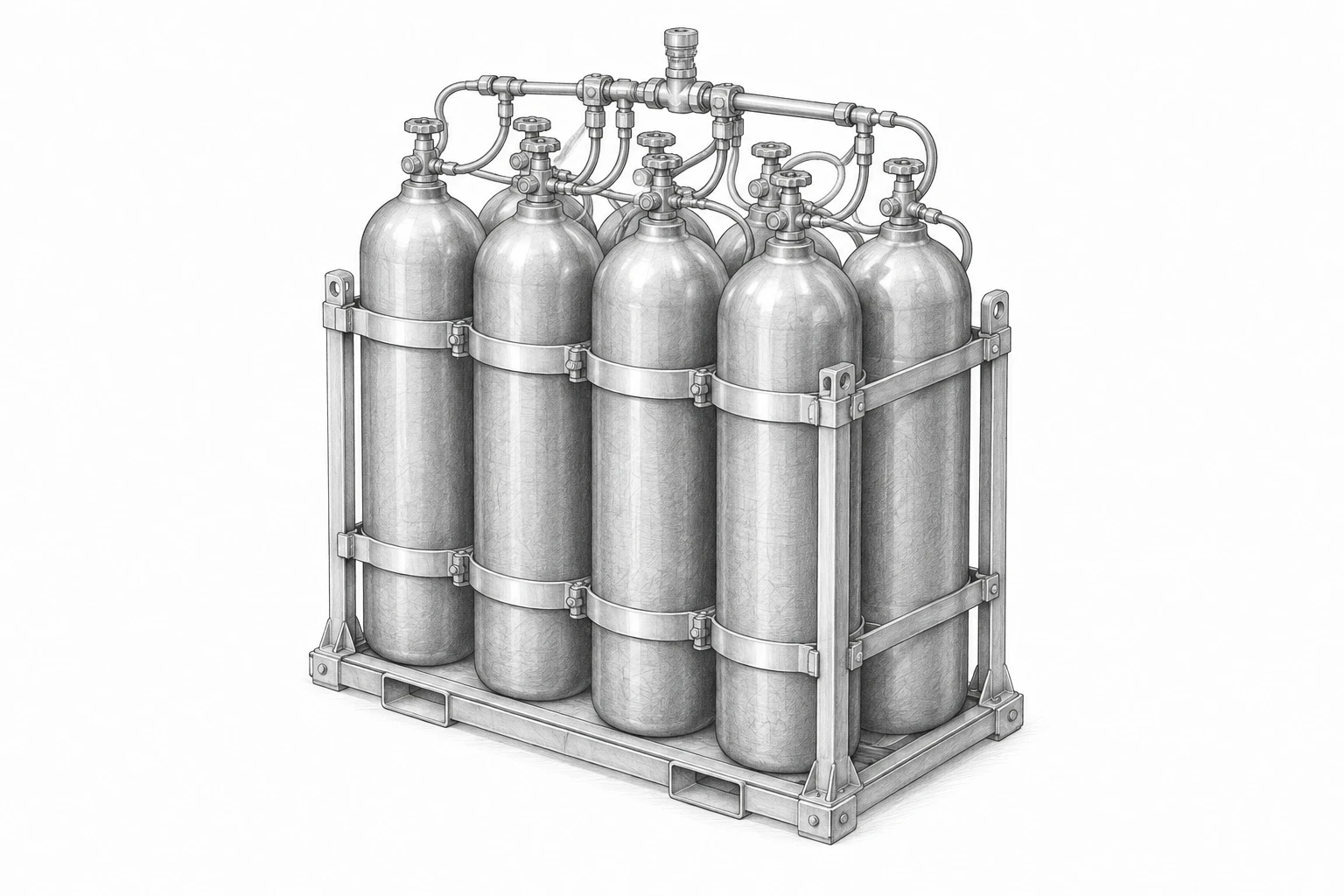 Блоки аккумуляторов газа (система баллонов) — основной вид