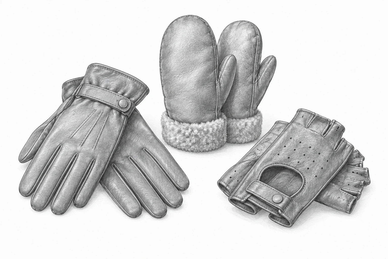 Перчатки, рукавицы, варежки, митенки из натуральной или композиционной кожи — основной вид