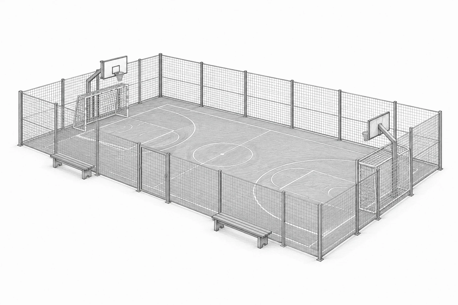 Площадки спортивные для спортивных игр на открытом воздухе — основной вид